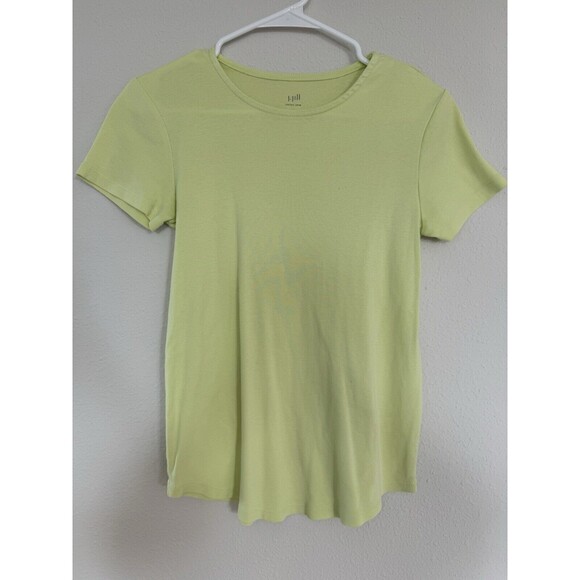 J Jill Pima Cotton Basic T XS Lime Neon Green T Shirt Top - Picture 1 of 7